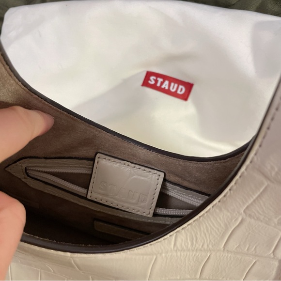 STAUD Small Rey Croc-Embossed Leather Bag - Picture 3 of 5